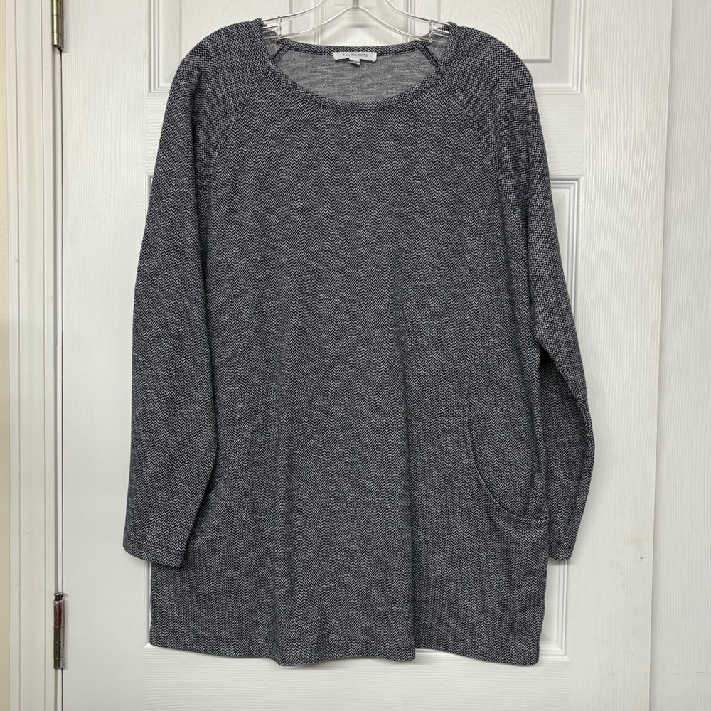 T By Talbots Chevron Print Pullover Top Sz XL